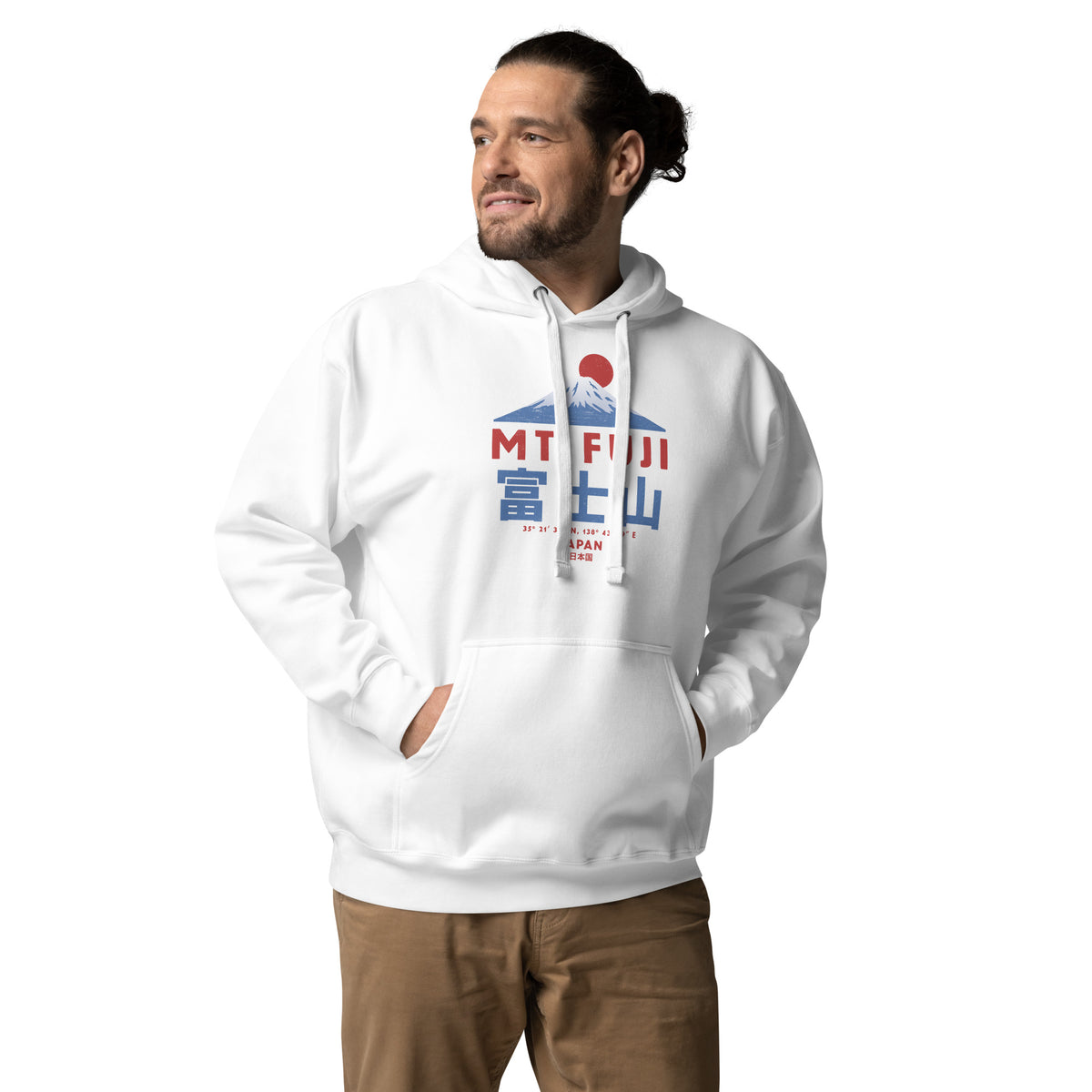 Mt. Fuji Japan vintage graphic, printed on a SodaPop Cool hoodie.