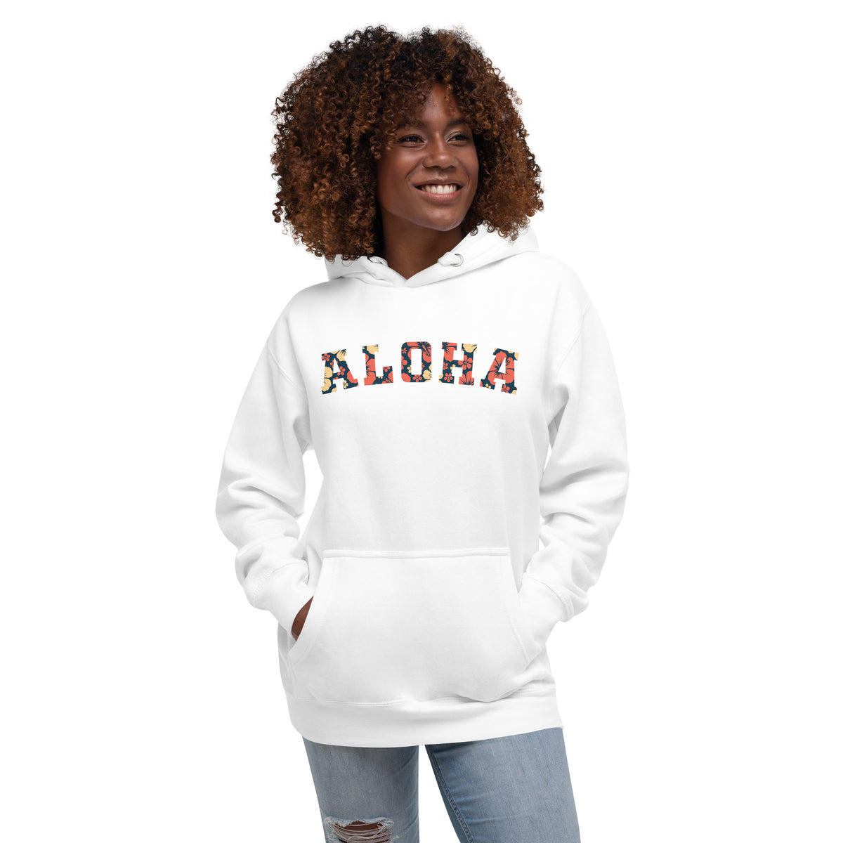 Aloha Hawaii Block vintage graphic, printed on a SodaPop Cool hoodie.