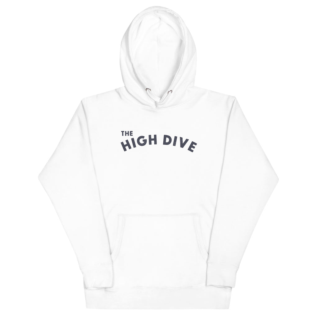 The High Dive vintage graphic, printed on a SodaPop Cool hoodie.