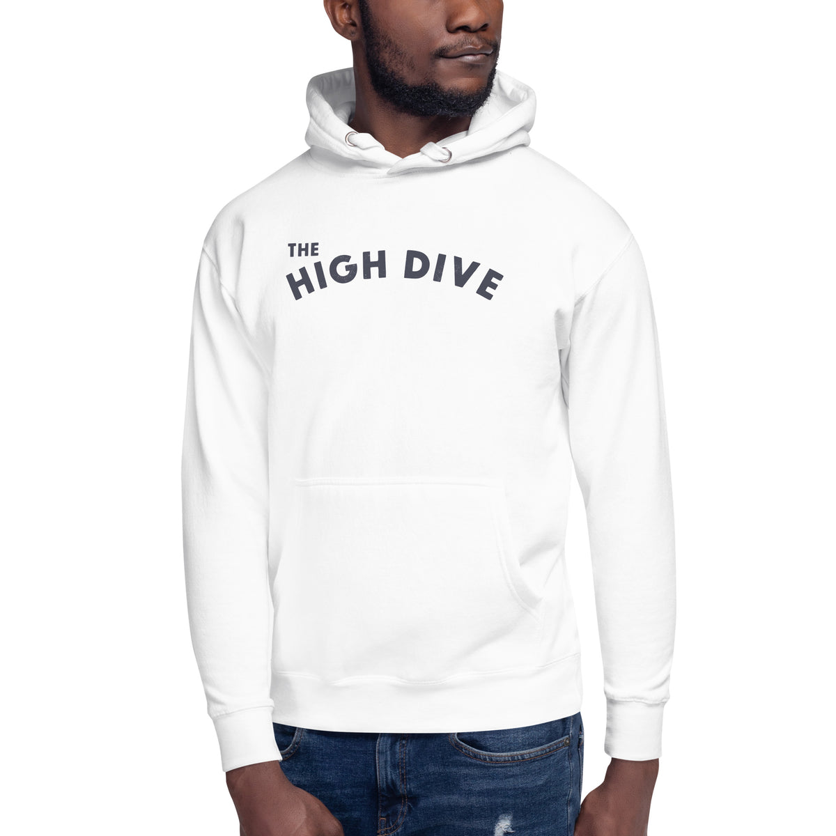 The High Dive vintage graphic, printed on a SodaPop Cool hoodie.