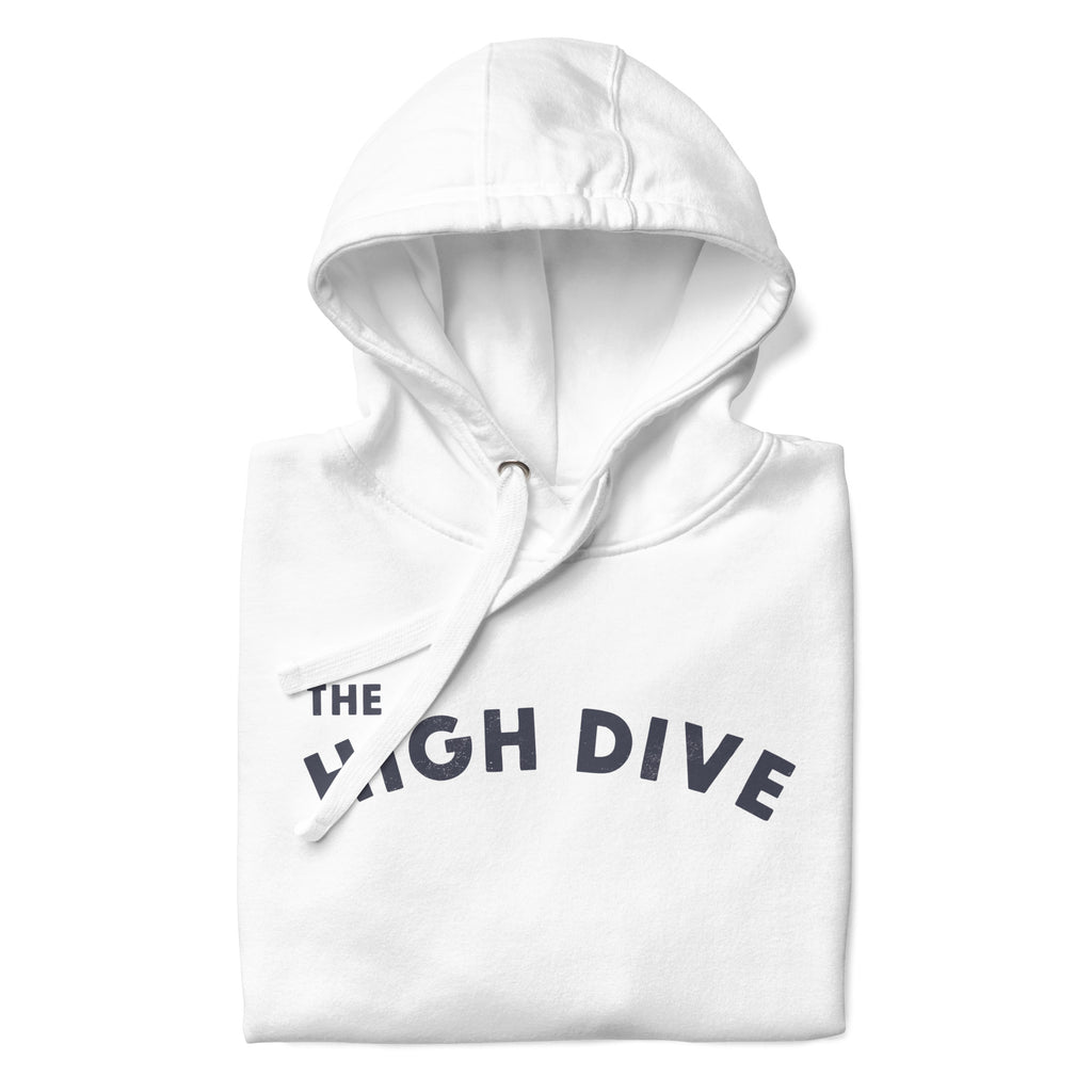 The High Dive vintage graphic, printed on a SodaPop Cool hoodie.