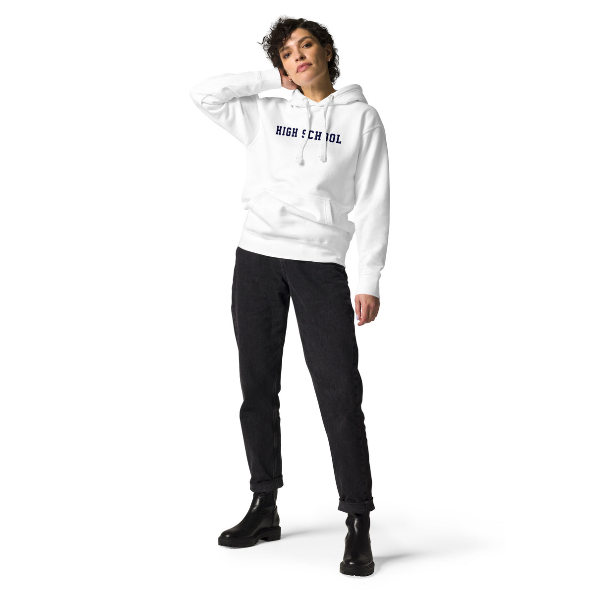 High School vintage graphic, printed on a SodaPop Cool hoodie.
