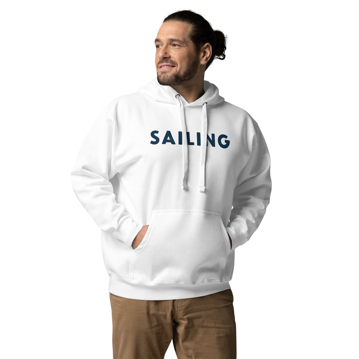 The word "Sailing" in clean vintage lettering, printed on a SodaPop Cool hoodie.
