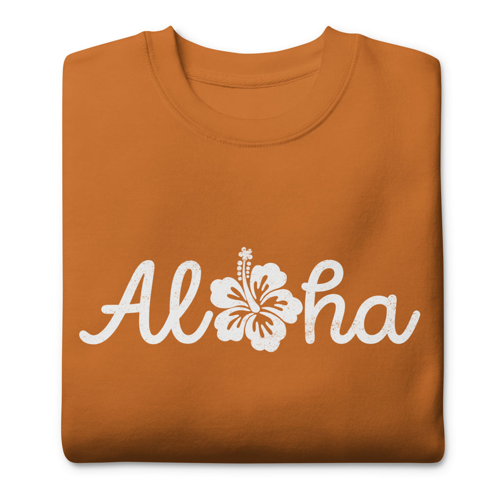 Aloha Hawaii Hibiscus Flower vintage graphic, printed on a SodaPop Cool crew sweatshirt.