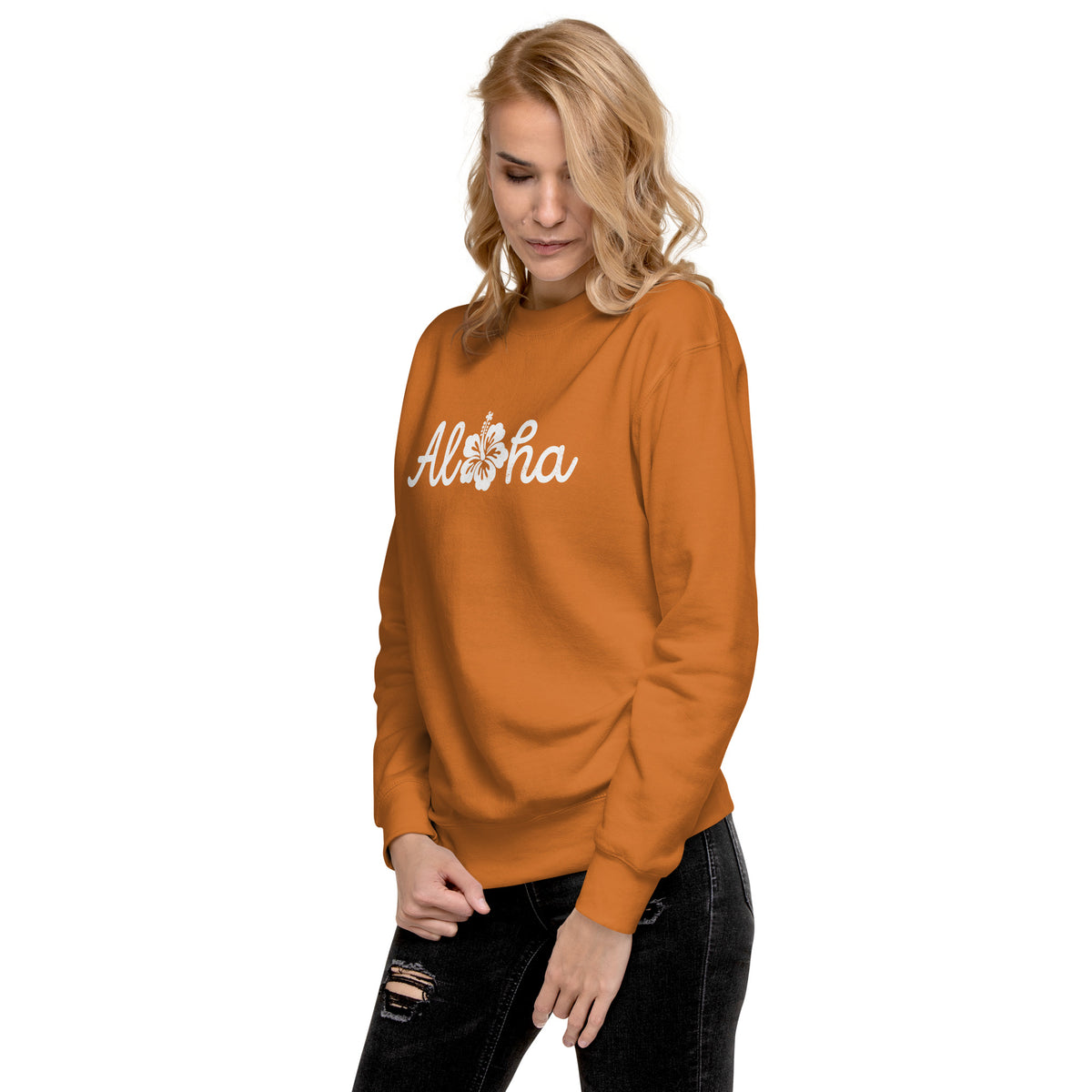 Aloha Hawaii Hibiscus Flower vintage graphic, printed on a SodaPop Cool crew sweatshirt.