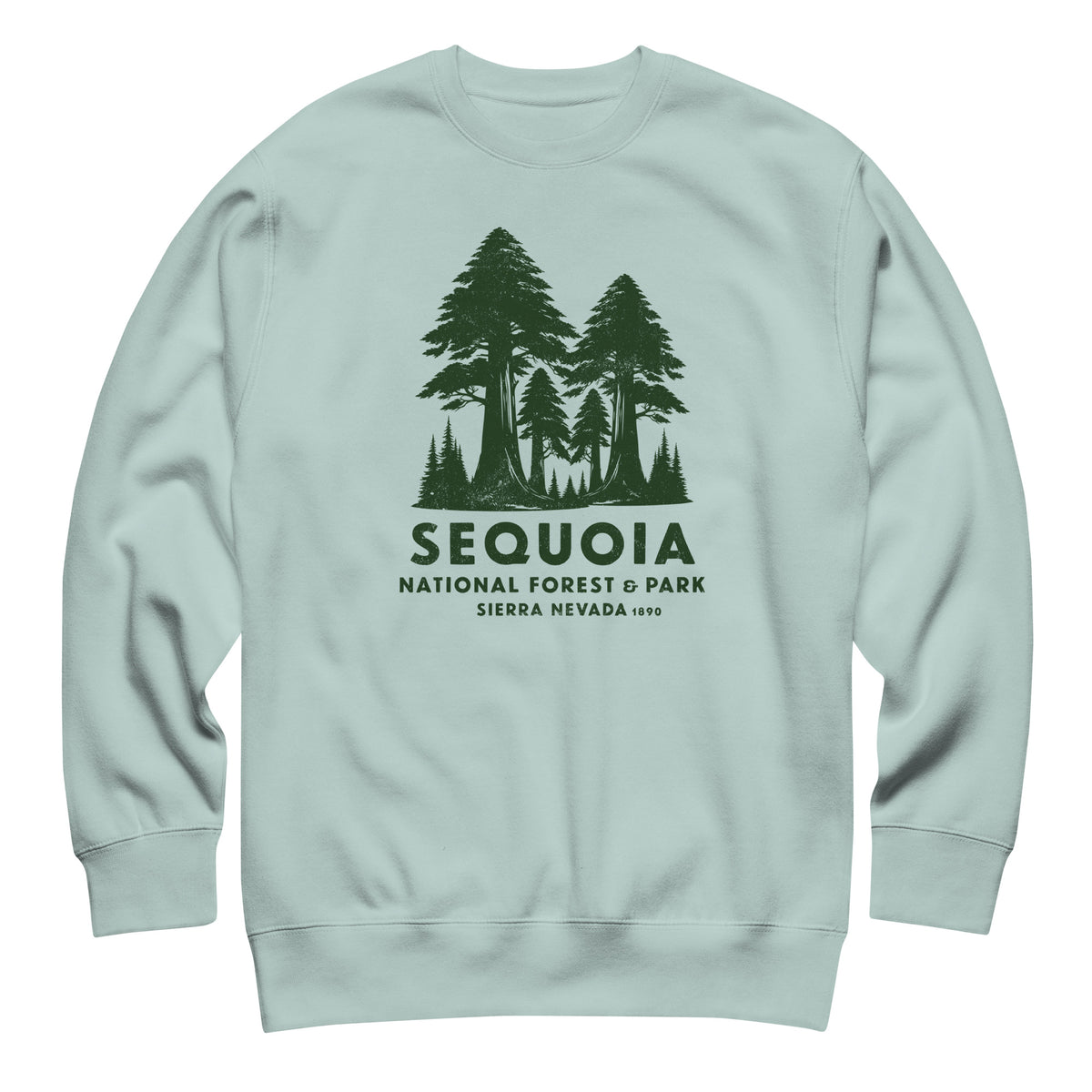 Sequoia Forest & Park California vintage graphic, printed on a SodaPop Cool crew sweatshirt.