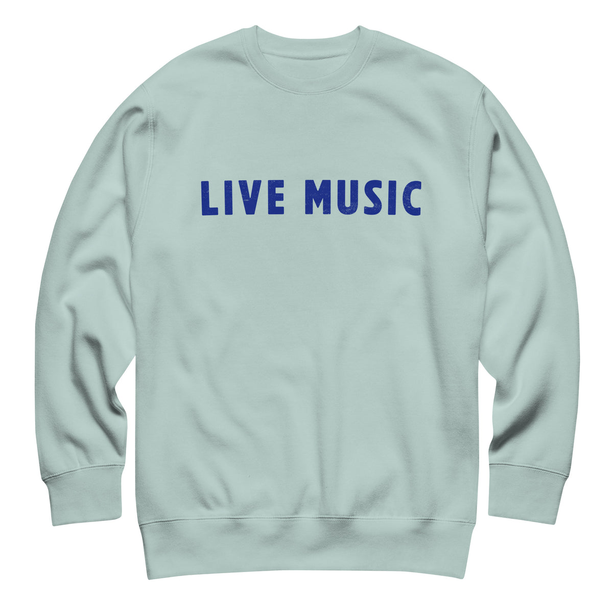 Live Music vintage graphic, printed on a SodaPop Cool crew sweatshirt.