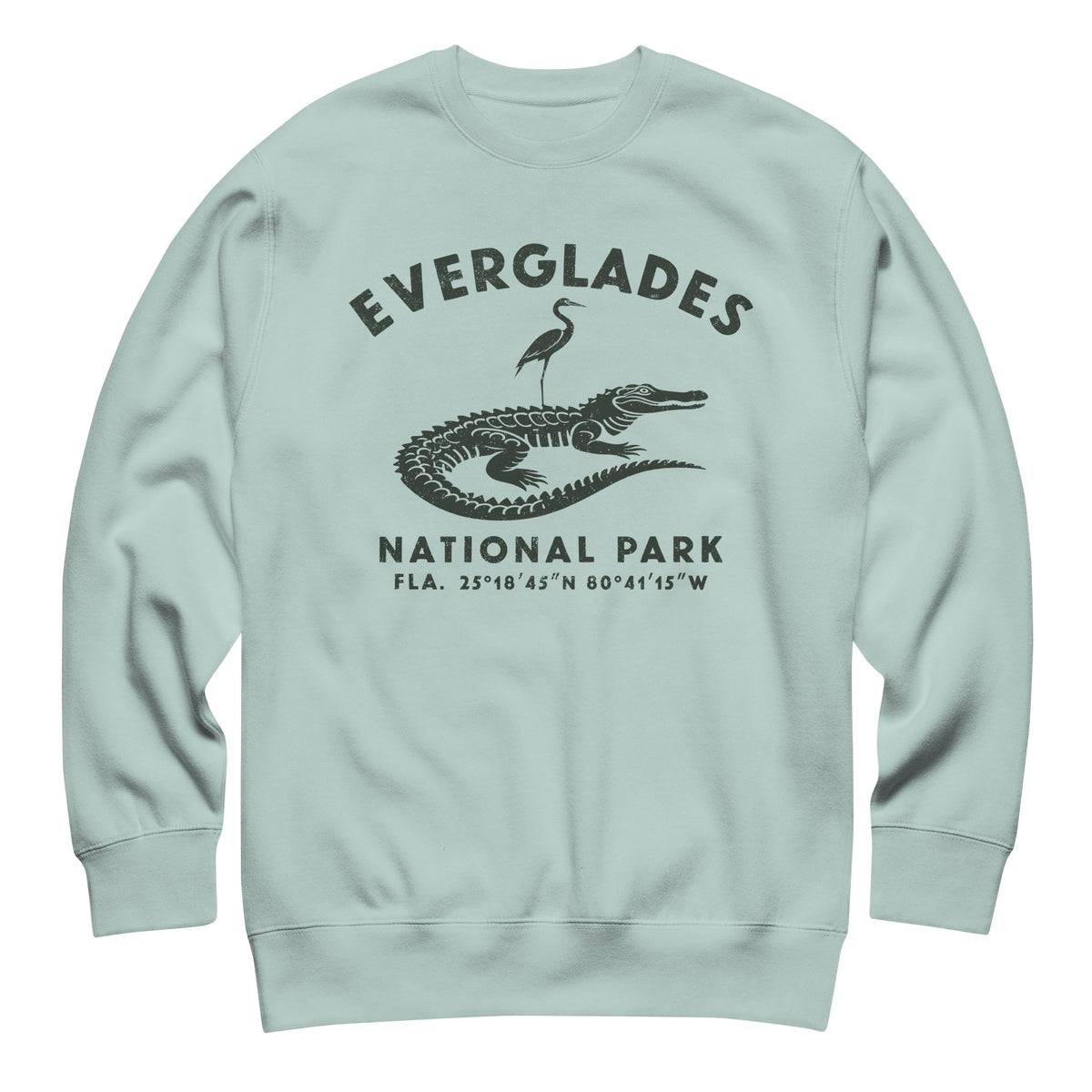 Everglades National Park Florida vintage graphic, printed on a SodaPop Cool crew sweatshirt.