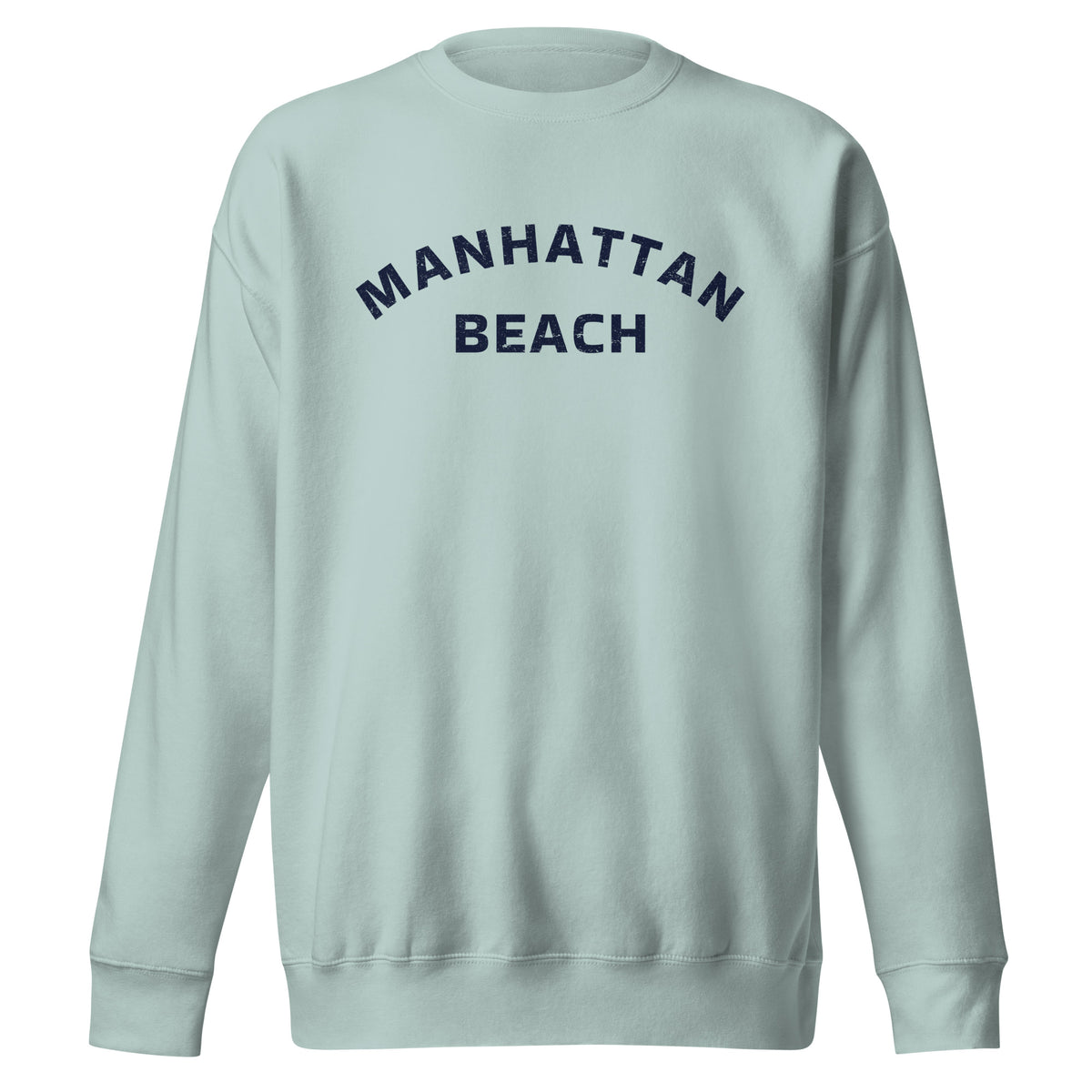 Manhattan Beach California vintage graphic, printed on a SodaPop Cool crew sweatshirt.