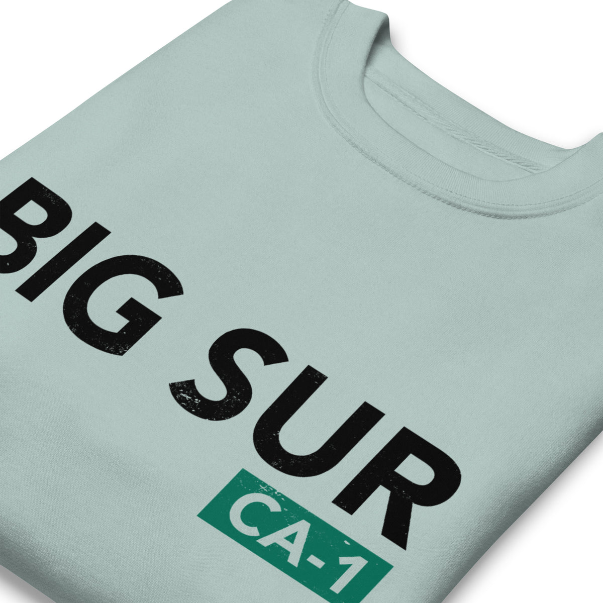 Big Sur CA-1 California vintage graphic, printed on a SodaPop Cool crew sweatshirt.