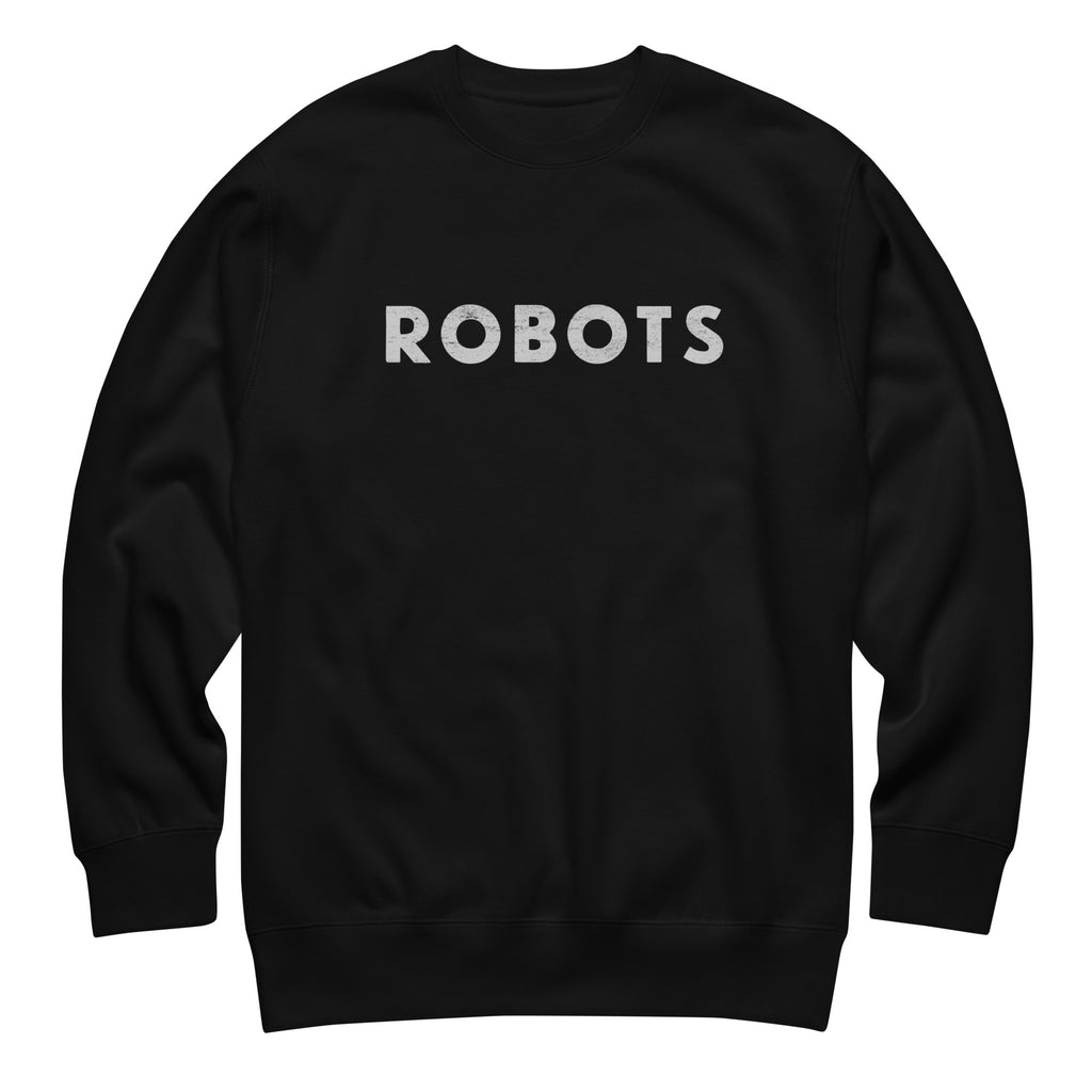 Robots vintage graphic, printed on a SodaPop Cool crew sweatshirt.