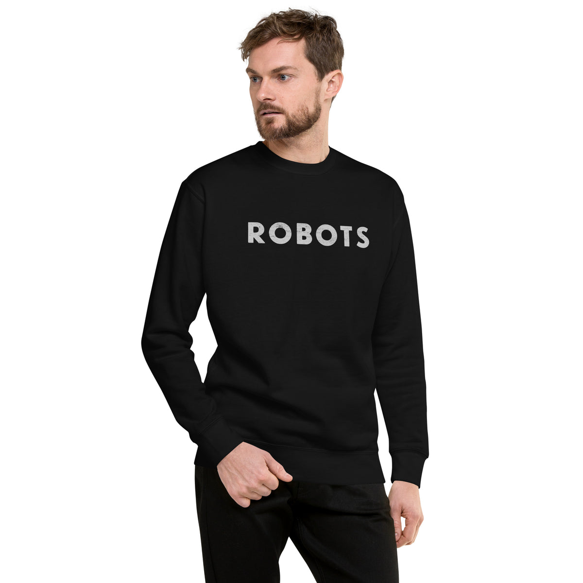 Robots vintage graphic, printed on a SodaPop Cool crew sweatshirt.