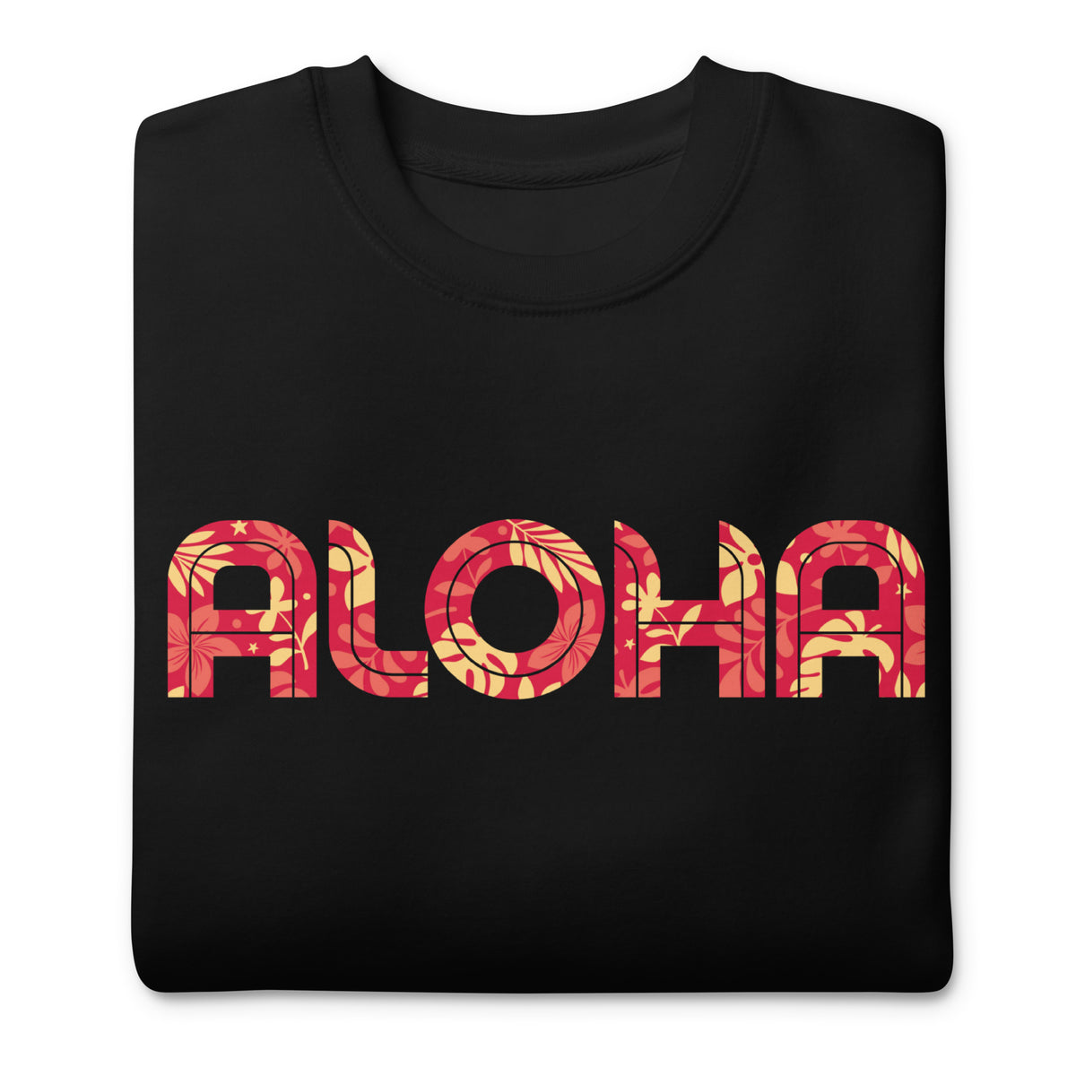 Aloha Hawaii Flowers Print vintage graphic, printed on a SodaPop Cool crew sweatshirt.