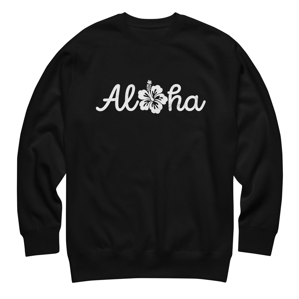 Aloha Hawaii Hibiscus Flower vintage graphic, printed on a SodaPop Cool crew sweatshirt.