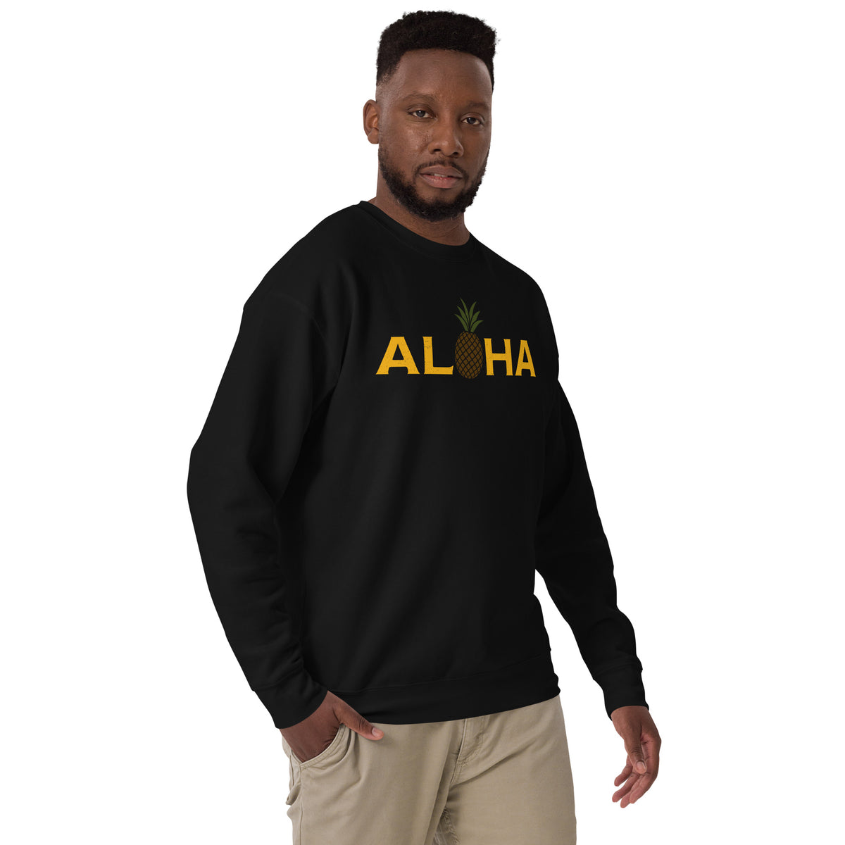 Aloha Hawaii Pineapple vintage graphic, printed on a SodaPop Cool crew sweatshirt.