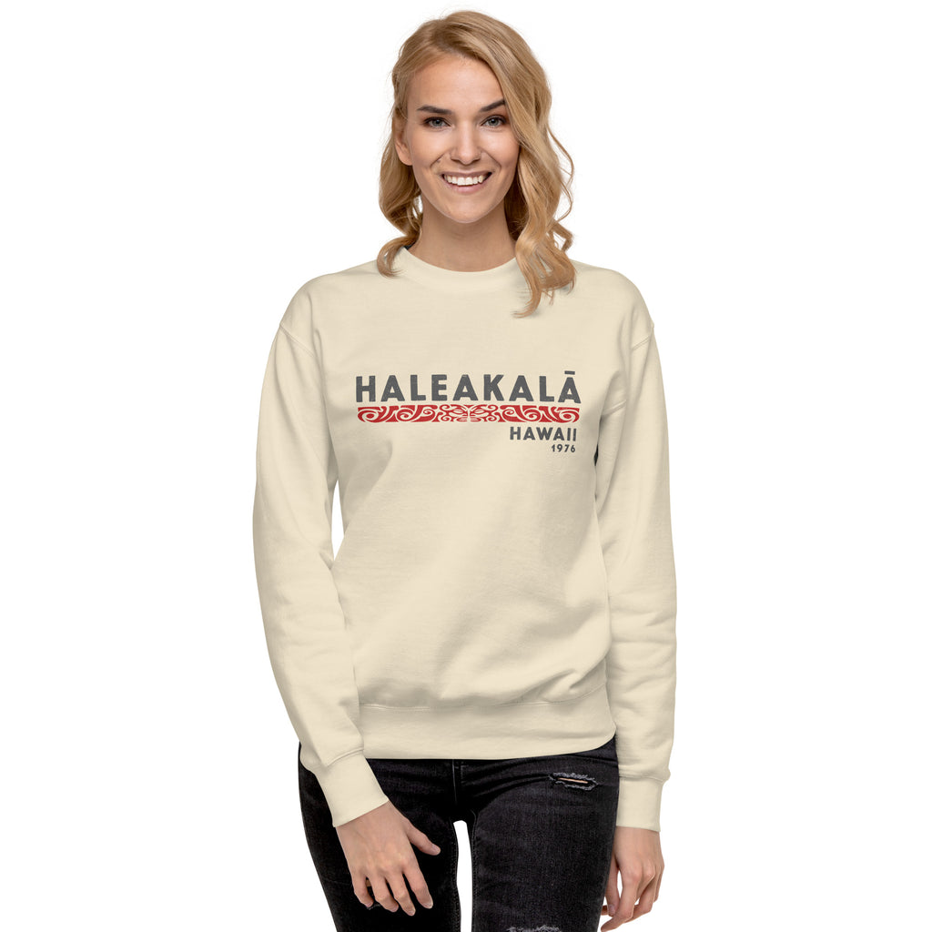 Haleakala Hawaii Park 1976 vintage graphic, printed on a SodaPop Cool crew sweatshirt.