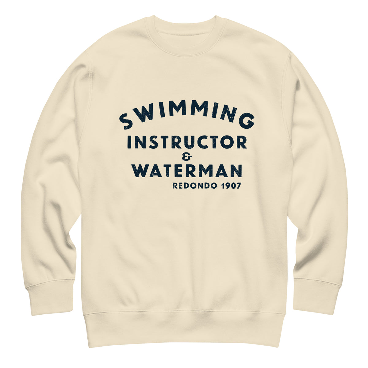 Swimming Instructor & Waterman California vintage graphic, printed on a SodaPop Cool crew sweatshirt.