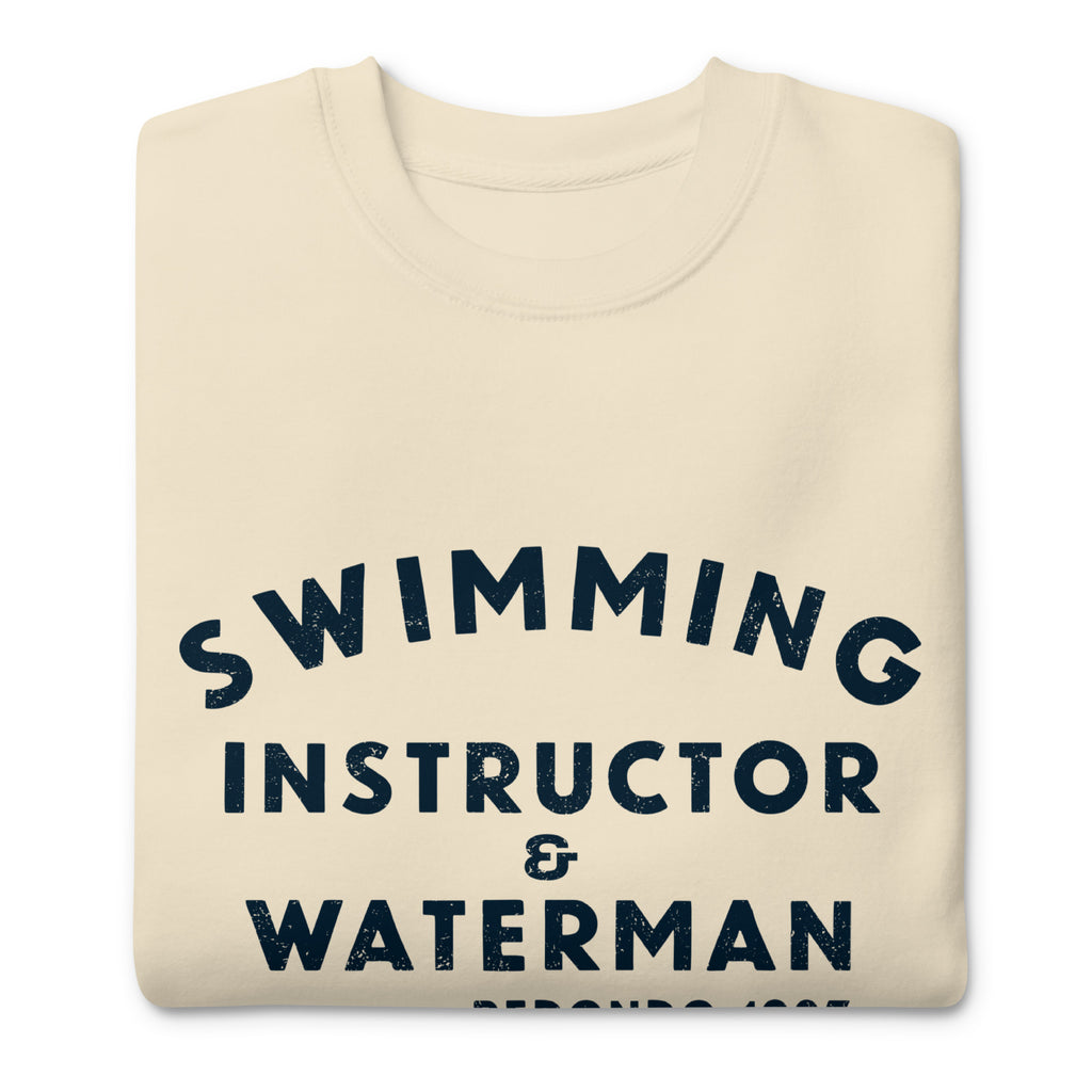 Swimming Instructor & Waterman California vintage graphic, printed on a SodaPop Cool crew sweatshirt.