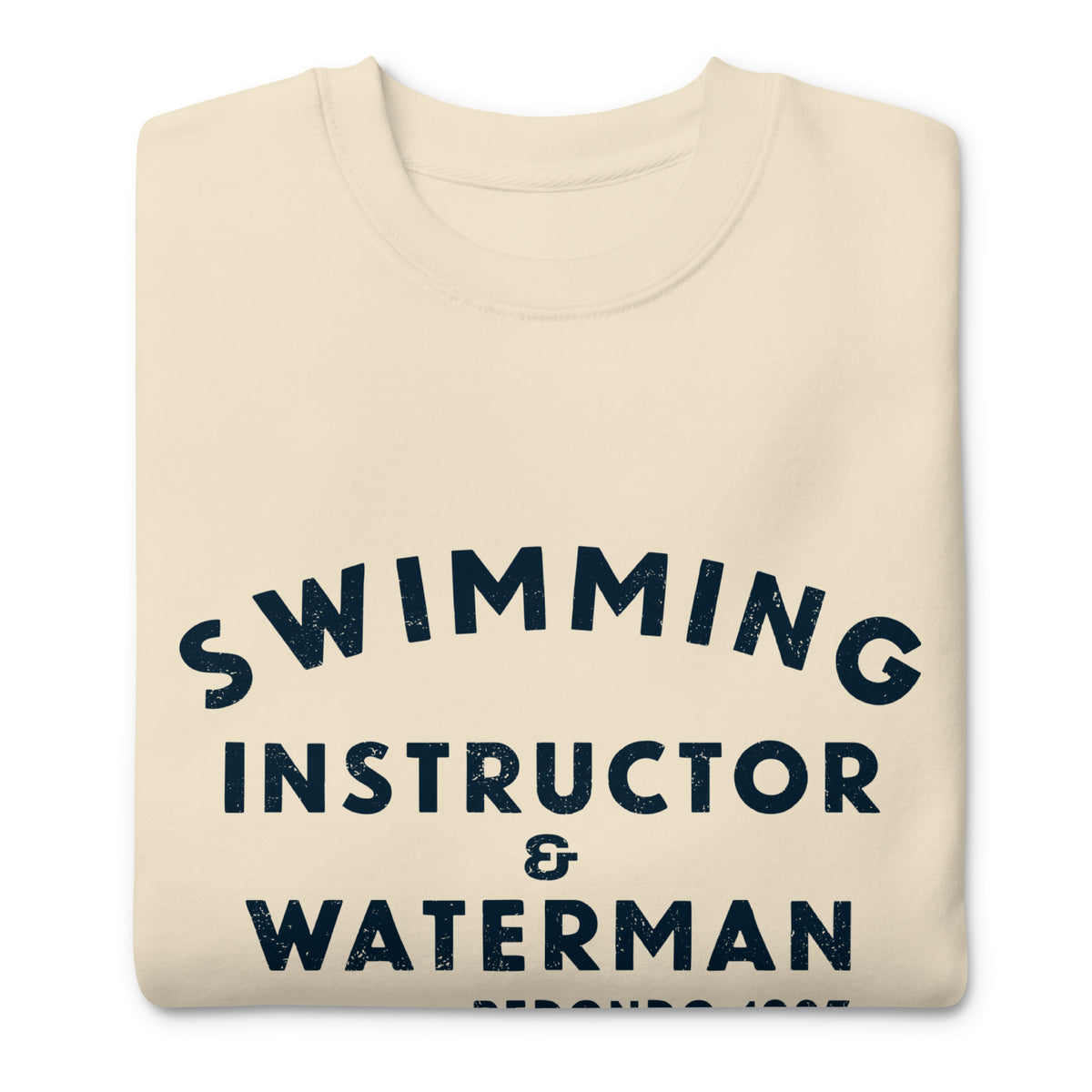 Swimming Instructor & Waterman California vintage graphic, printed on a SodaPop Cool crew sweatshirt.