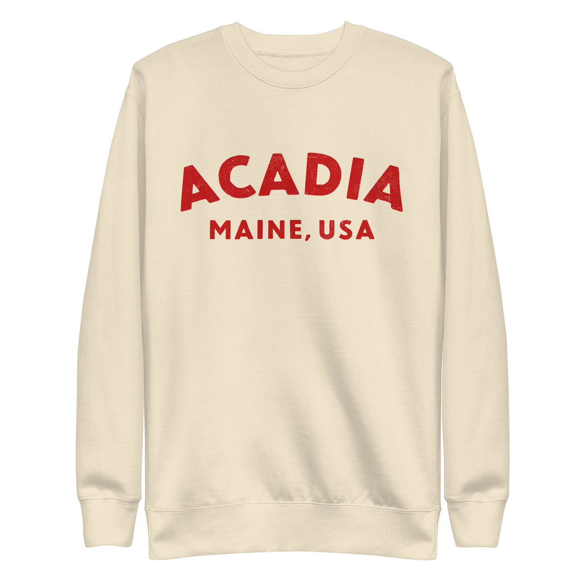 Acadia Maine Park vintage graphic, printed on a SodaPop Cool crew sweatshirt.