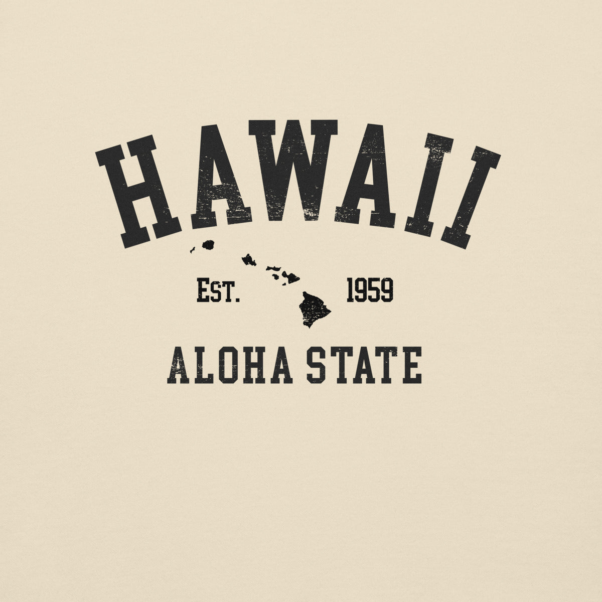 Aloha State of Hawaii vintage graphic, printed on a SodaPop Cool crew sweatshirt.