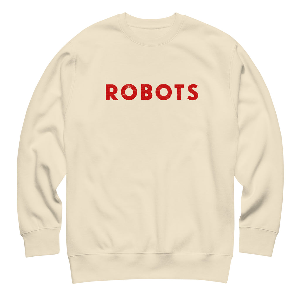 Robots vintage graphic, printed on a SodaPop Cool crew sweatshirt.