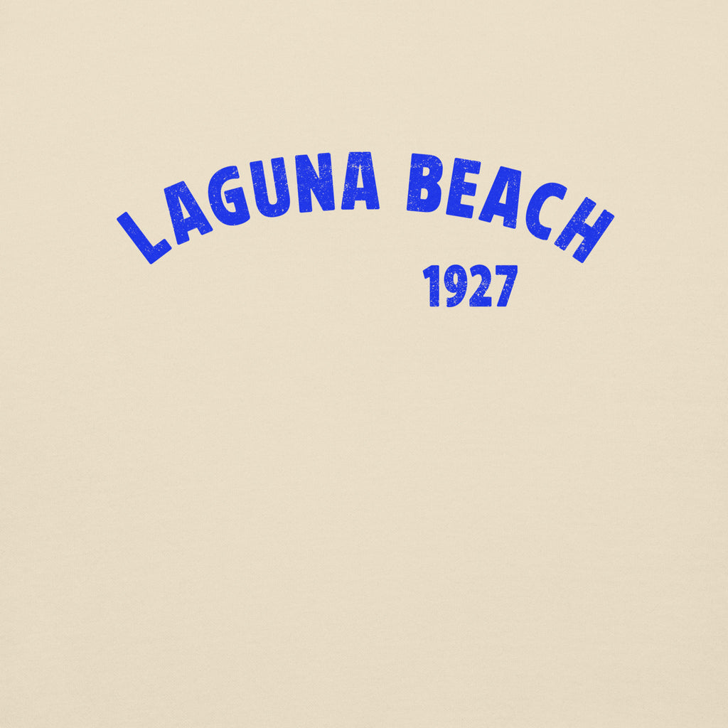 Laguna Beach 1927 California vintage graphic, printed on a SodaPop Cool crew sweatshirt.