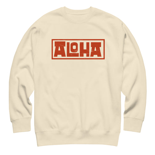 Aloha Hawaii Billboard vintage graphic, printed on a SodaPop Cool crew sweatshirt.
