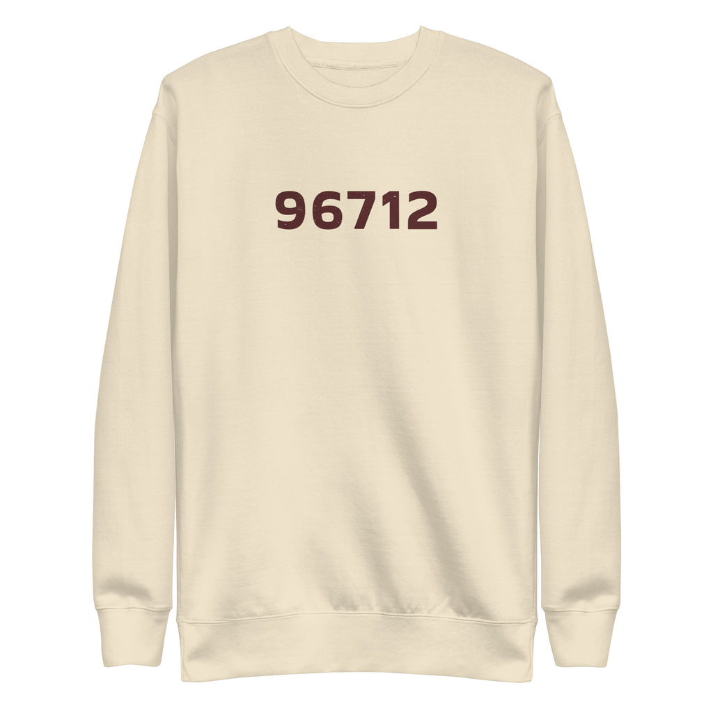 North Shore O'ahu Hawaii Zip 96712 vintage graphic, printed on a SodaPop Cool crew sweatshirt.
