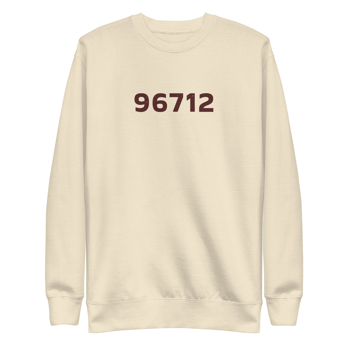 North Shore O'ahu Hawaii Zip 96712 vintage graphic, printed on a SodaPop Cool crew sweatshirt.