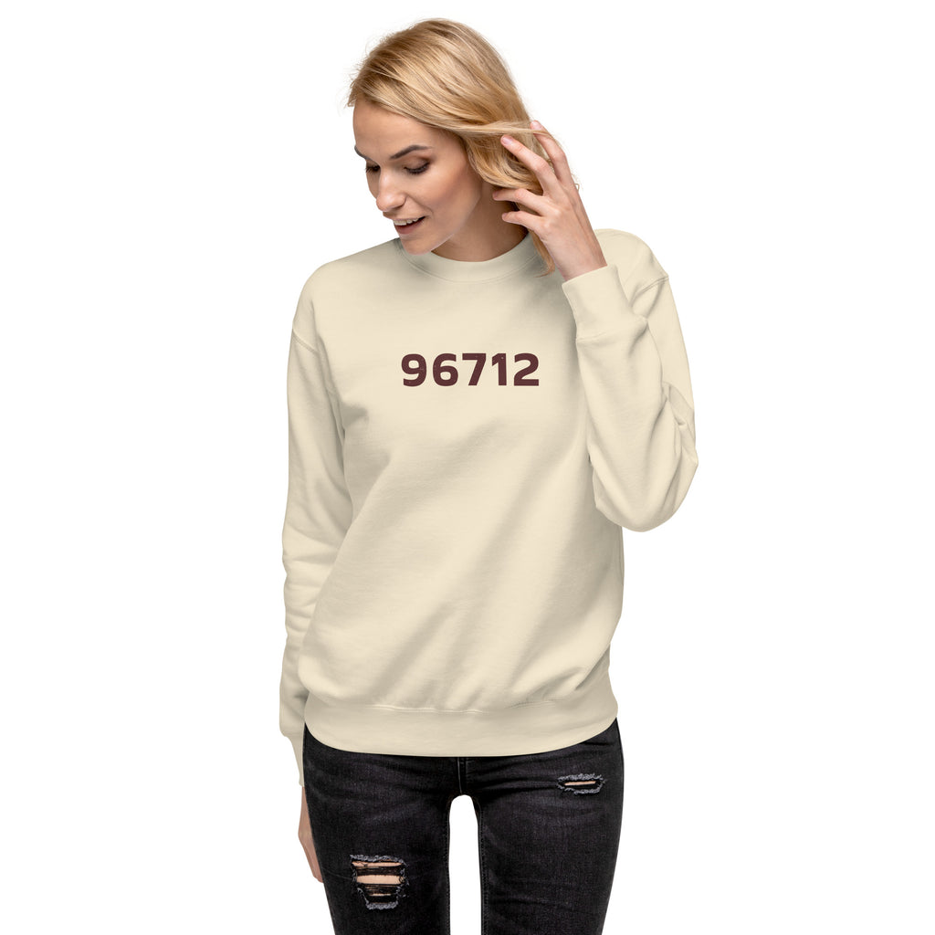 North Shore O'ahu Hawaii Zip 96712 vintage graphic, printed on a SodaPop Cool crew sweatshirt.