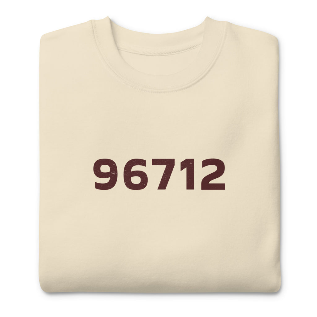 North Shore O'ahu Hawaii Zip 96712 vintage graphic, printed on a SodaPop Cool crew sweatshirt.