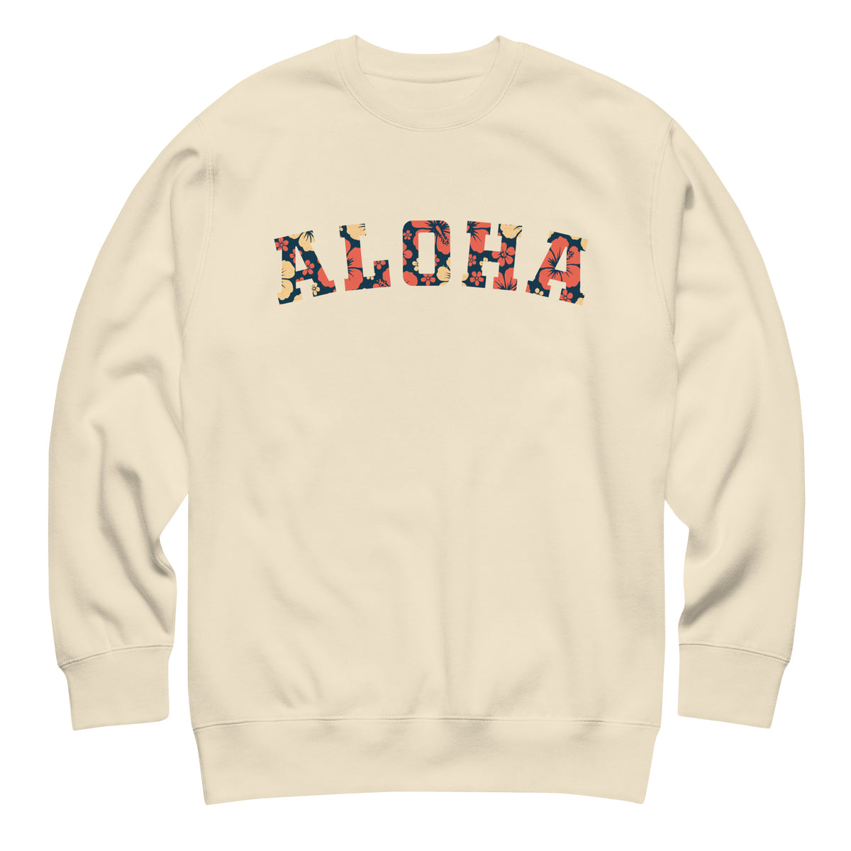 Aloha Hawaii Block vintage graphic, printed on a SodaPop Cool crew sweatshirt.