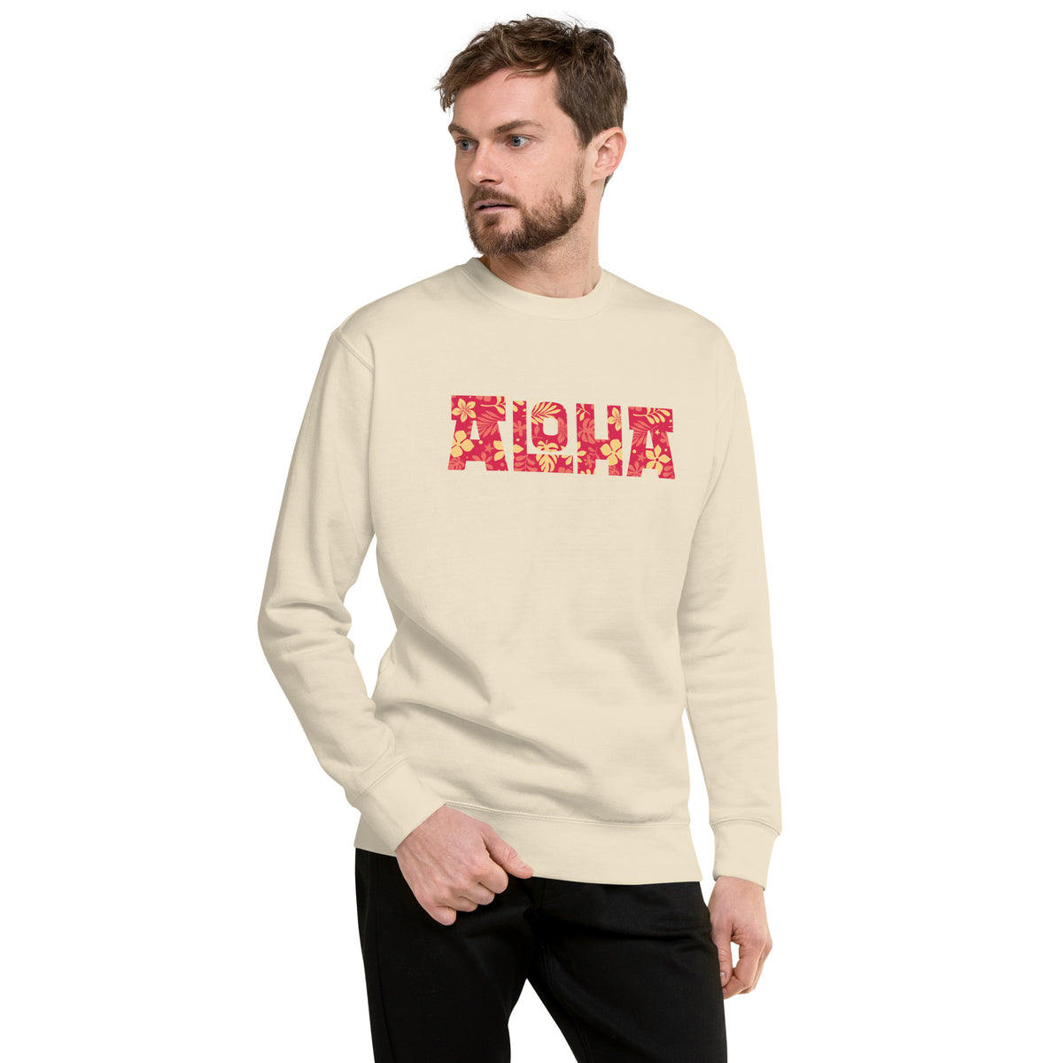 Aloha Hawaii Billboard Flowers vintage graphic, printed on a SodaPop Cool crew sweatshirt.