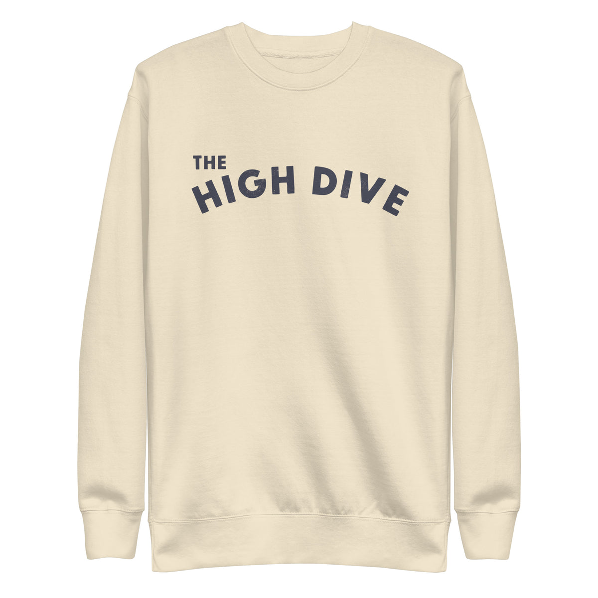 The High Dive vintage graphic, printed on a SodaPop Cool crew sweatshirt.