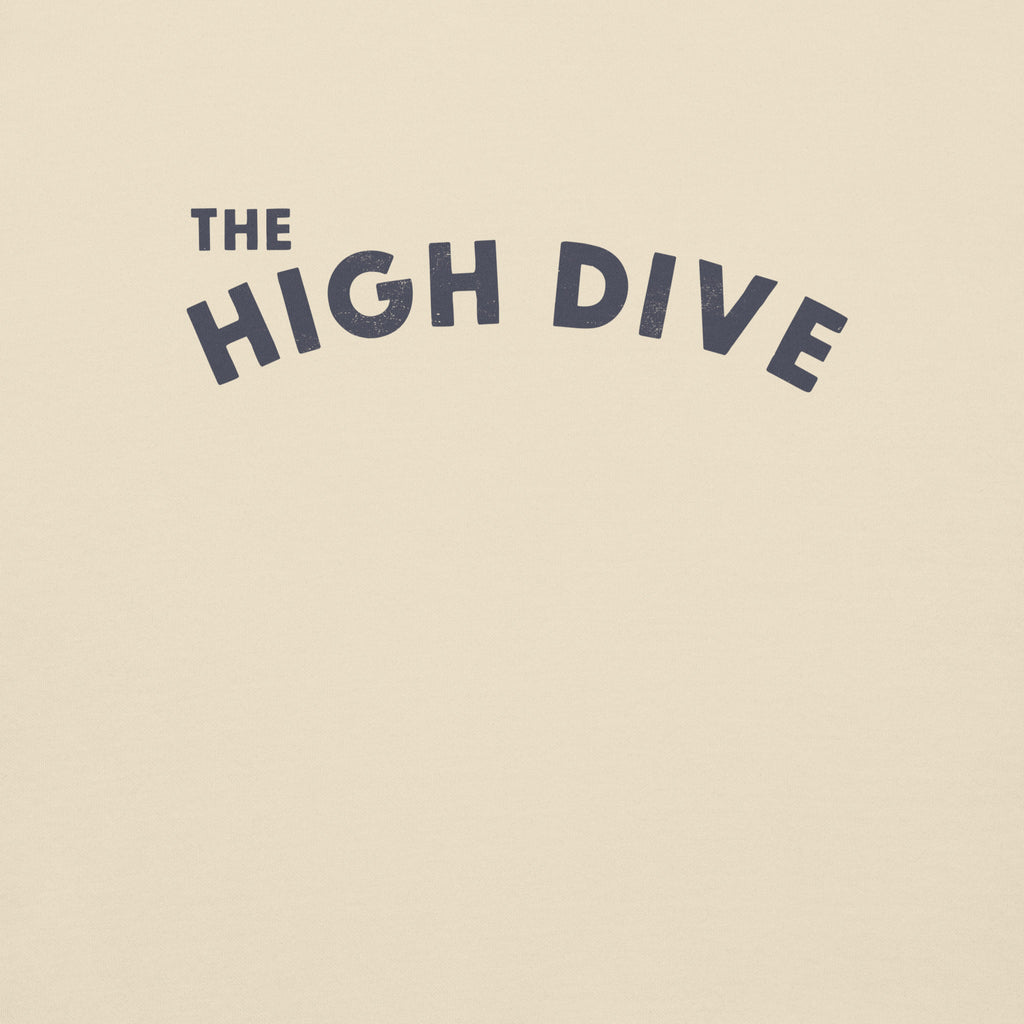 The High Dive vintage graphic, printed on a SodaPop Cool crew sweatshirt.