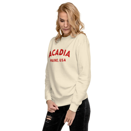 Acadia Maine Park vintage graphic, printed on a SodaPop Cool crew sweatshirt.