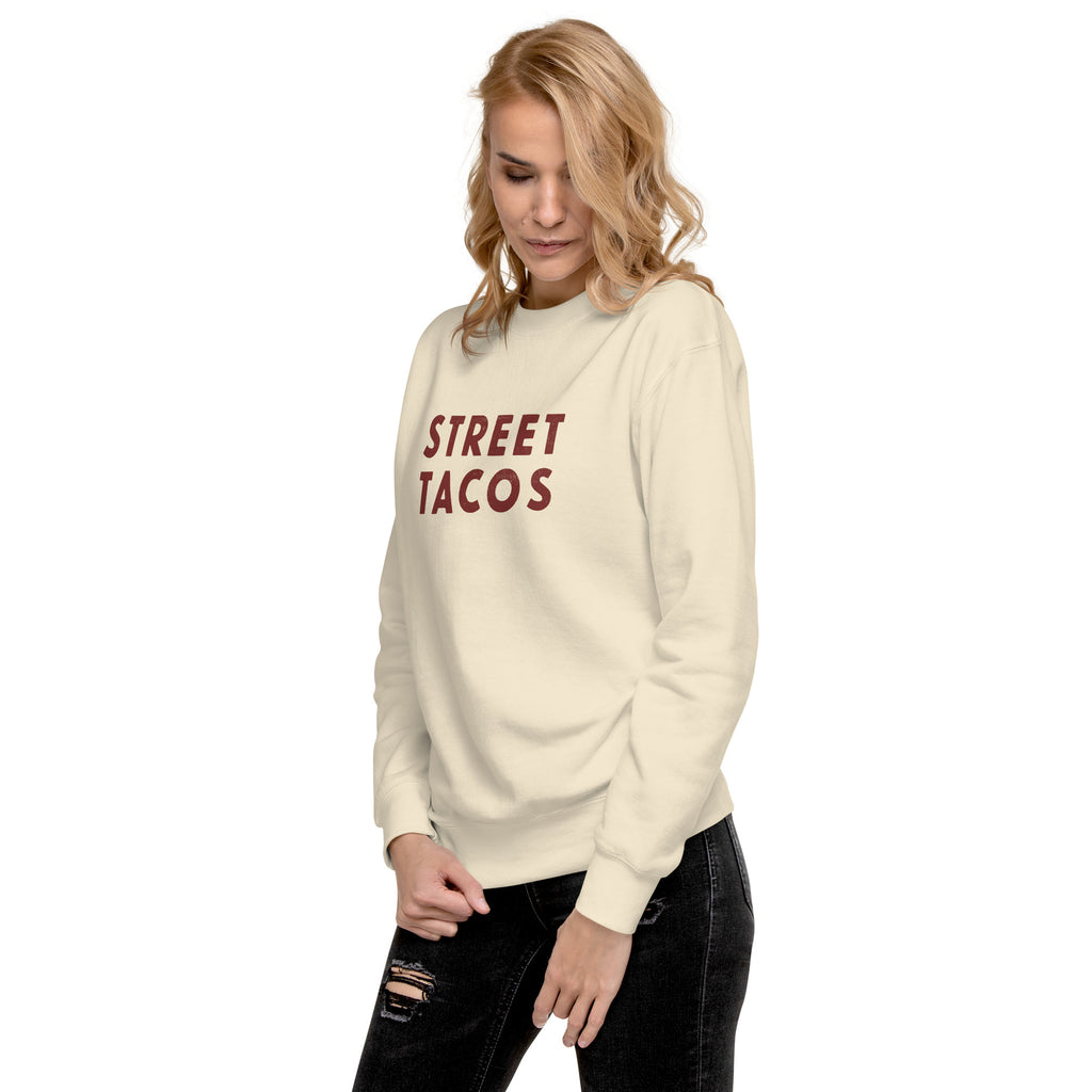 Street Tacos vintage graphic, printed on a SodaPop Cool crew sweatshirt.