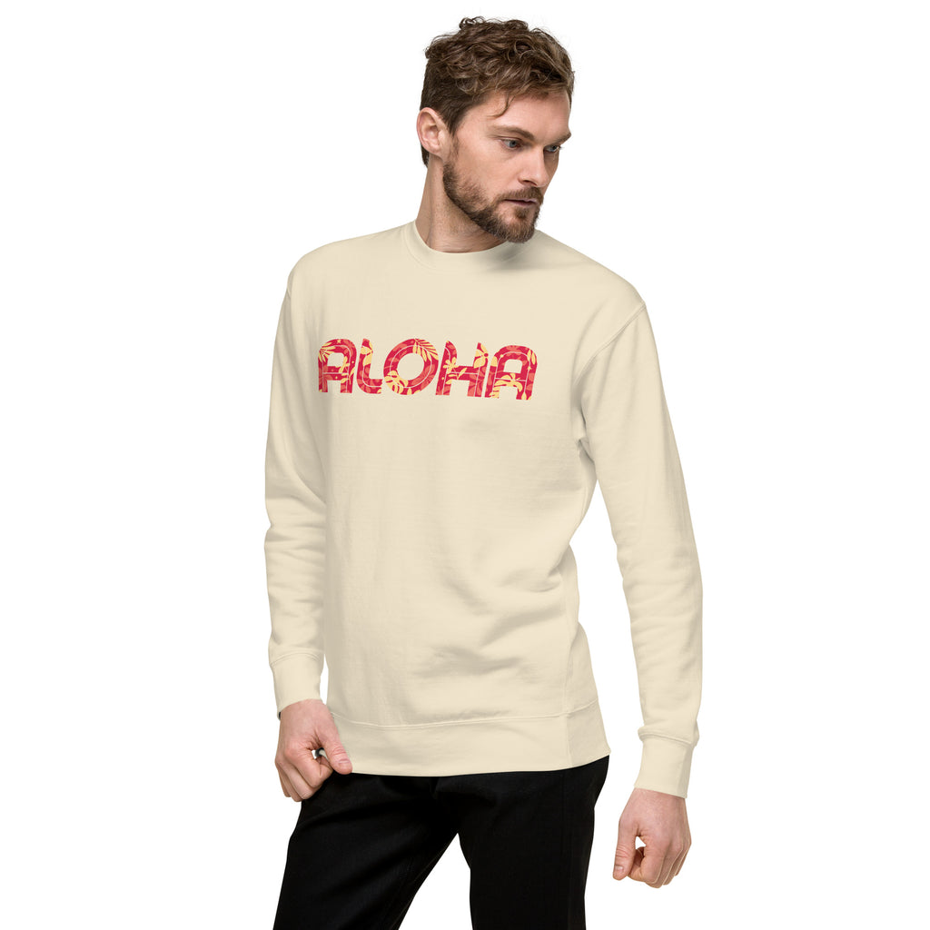 Aloha Hawaii Flowers Print vintage graphic, printed on a SodaPop Cool crew sweatshirt.