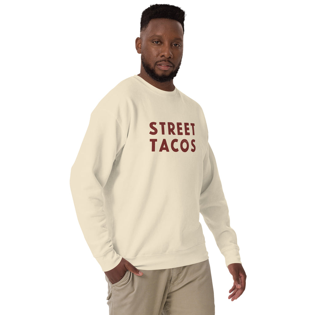 Street Tacos vintage graphic, printed on a SodaPop Cool crew sweatshirt.