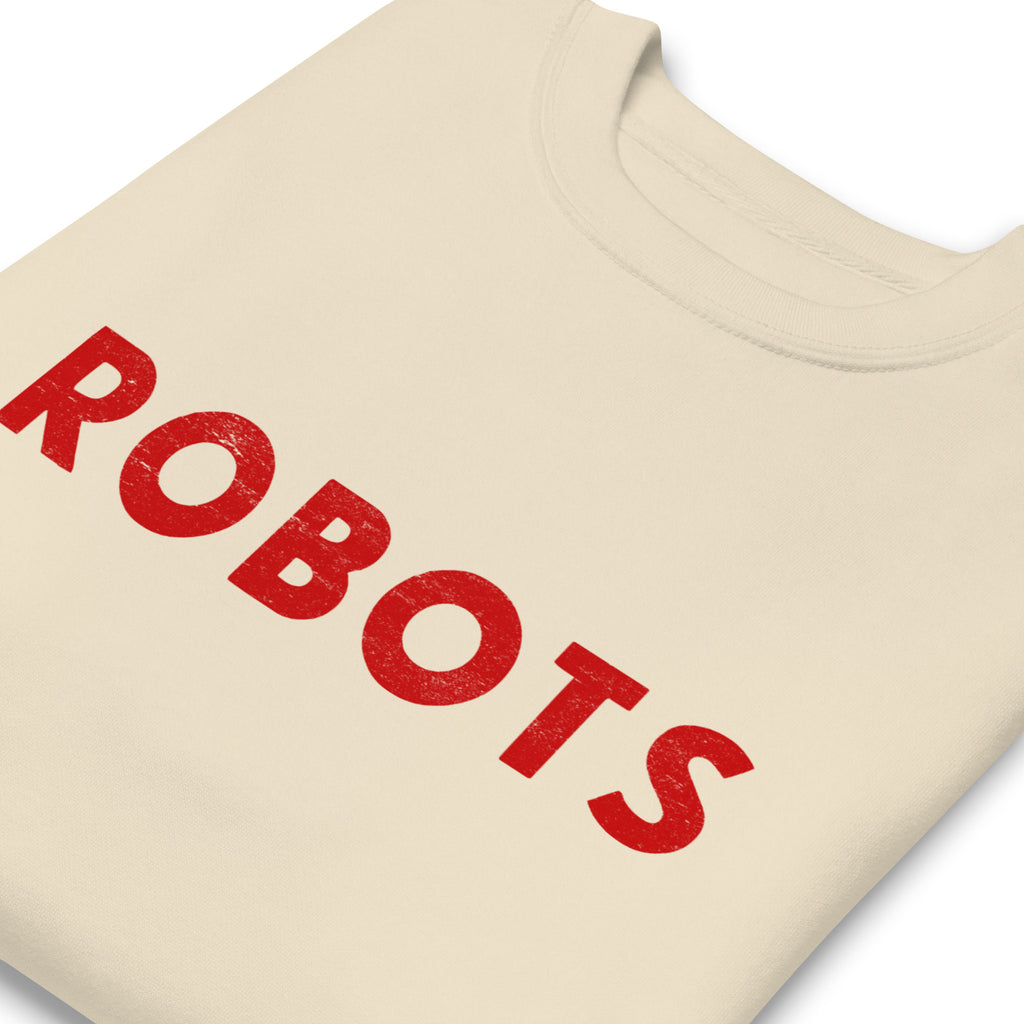 Robots vintage graphic, printed on a SodaPop Cool crew sweatshirt.