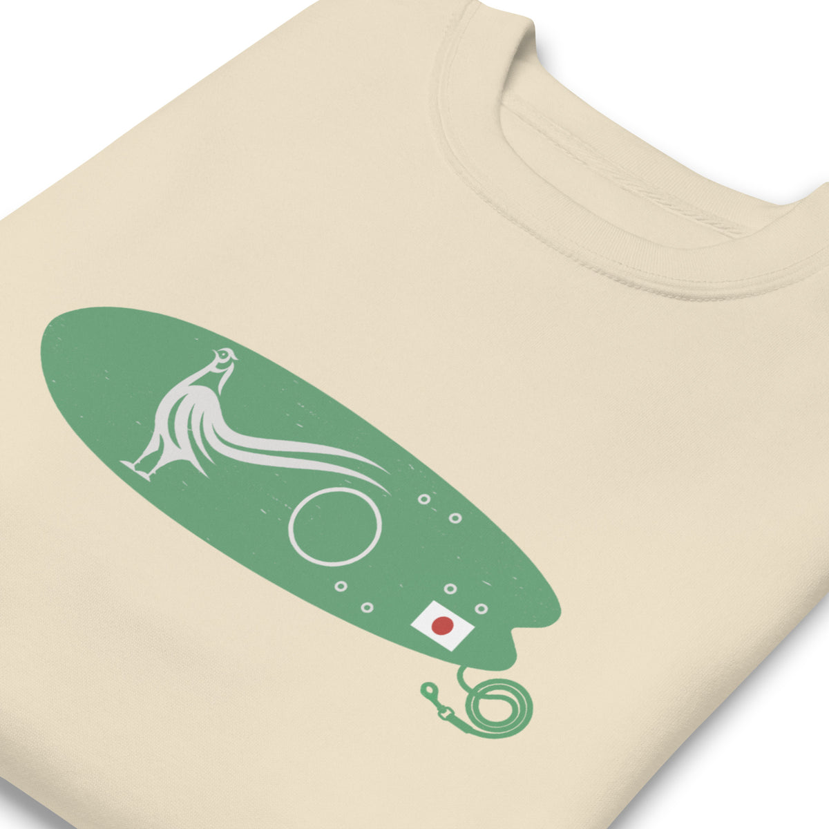 Green Pheasant Surf Company Japan vintage graphic, printed on a SodaPop Cool crew sweatshirt.