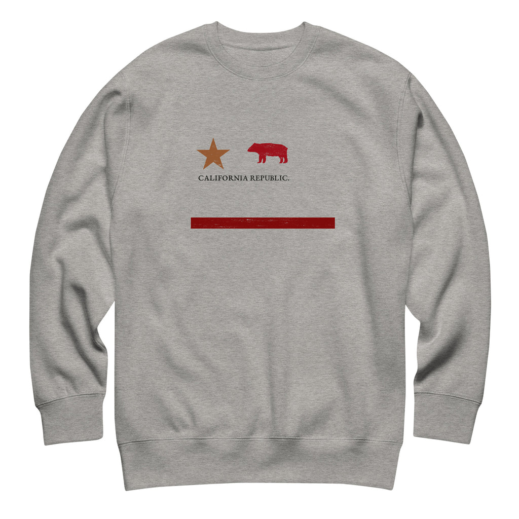 California Original Flag vintage graphic, printed on a SodaPop Cool crew sweatshirt.
