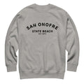 San Onofre Beach California vintage graphic, printed on a SodaPop Cool crew sweatshirt.
