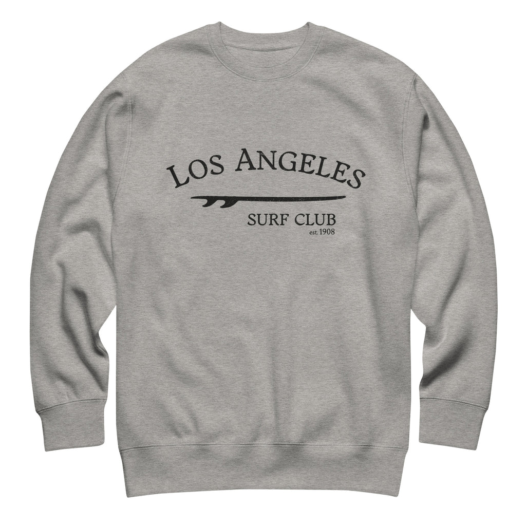 Los Angeles California Surf Club vintage graphic, printed on a SodaPop Cool crew sweatshirt.