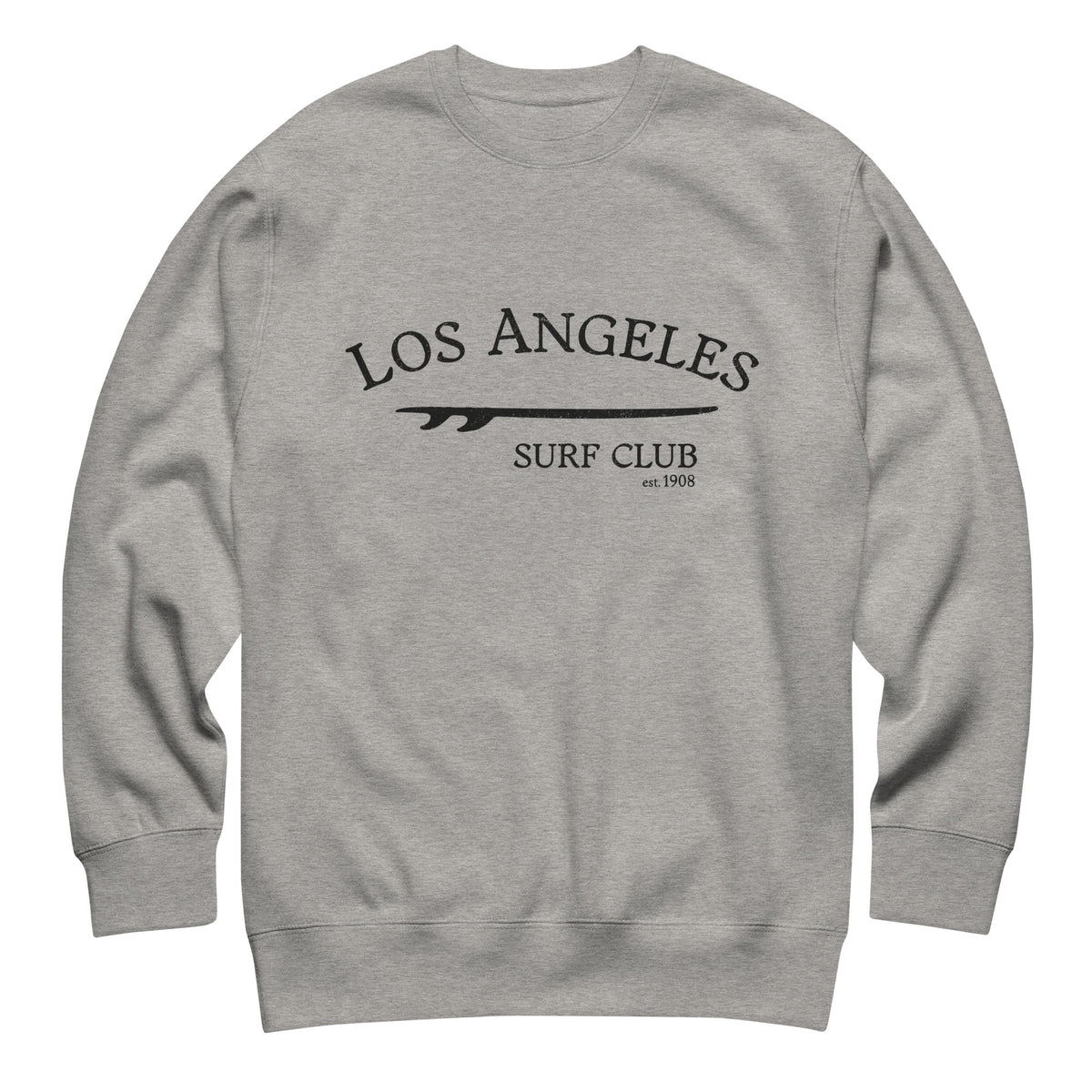 Los Angeles California Surf Club vintage graphic, printed on a SodaPop Cool crew sweatshirt.