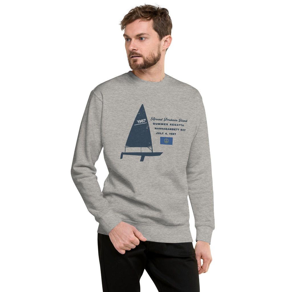 Rhode Island Sailing Prudence vintage graphic, printed on a SodaPop Cool crew sweatshirt.