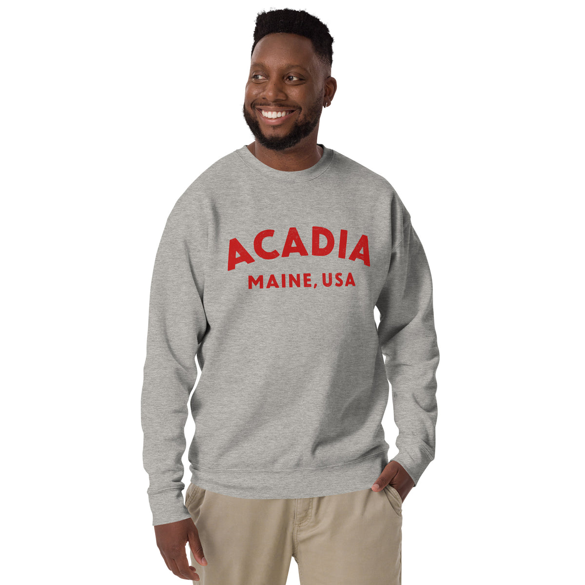 Acadia Maine Park vintage graphic, printed on a SodaPop Cool crew sweatshirt.