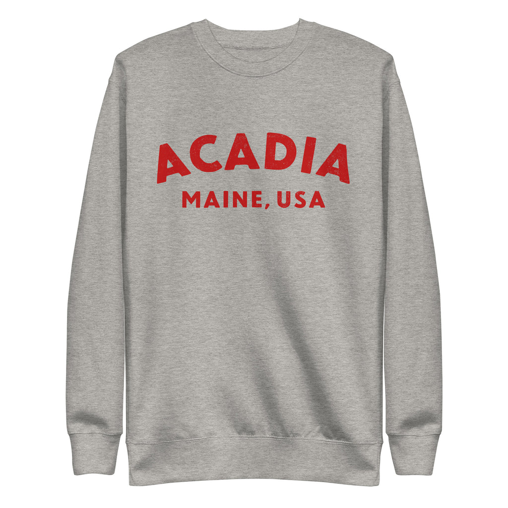Acadia Maine Park vintage graphic, printed on a SodaPop Cool crew sweatshirt.