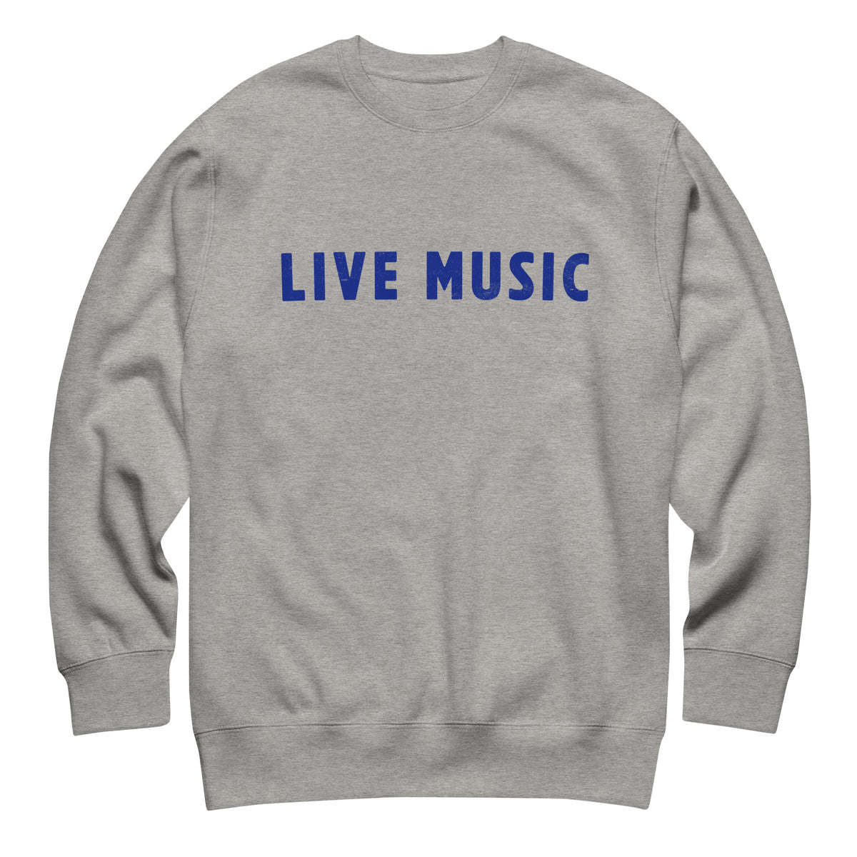 Live Music vintage graphic, printed on a SodaPop Cool crew sweatshirt.